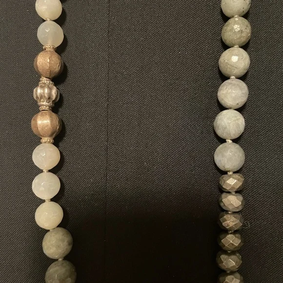 Yemen vintage silver beads labradorite bead necklace by Designer Ria B - Picture 5 of 9
